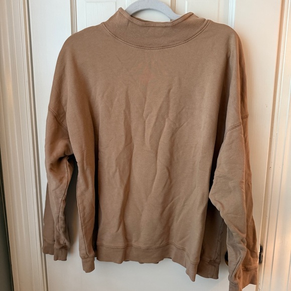 Na Nin James Cotton Oversized Mock Neck Sweatshirt Tan - Picture 4 of 8